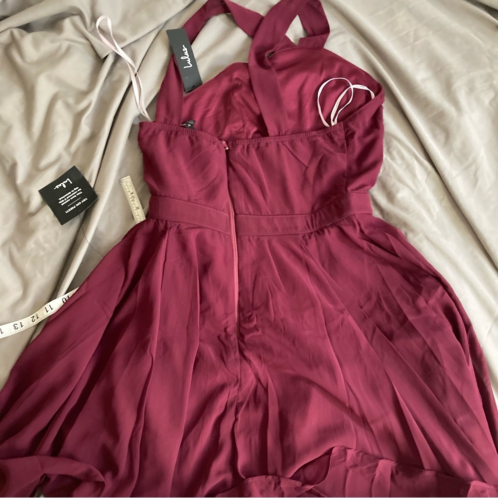 lulus maroon skater halter dress - Picture 2 of 4